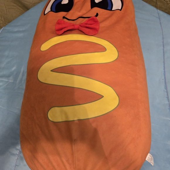 Jumbo Corndog Plush Bean Bag Stuffed Animal 50”  Classic Toy Carnival Bow Tie - Picture 7 of 16
